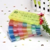 The seven-color portable sealed pill reminder storage box can be disassembled for 7 days a week with a transparent shell and 21 compartments Specification image