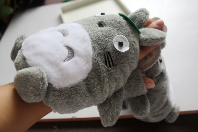 Winter Christmas special super cute Totoro warm gloves women's plush Korean version of the cartoon with half finger hand cover Item Picture