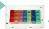 The seven-color portable sealed pill reminder storage box can be disassembled for 7 days a week with a transparent shell and 21 compartments Application Scenario
