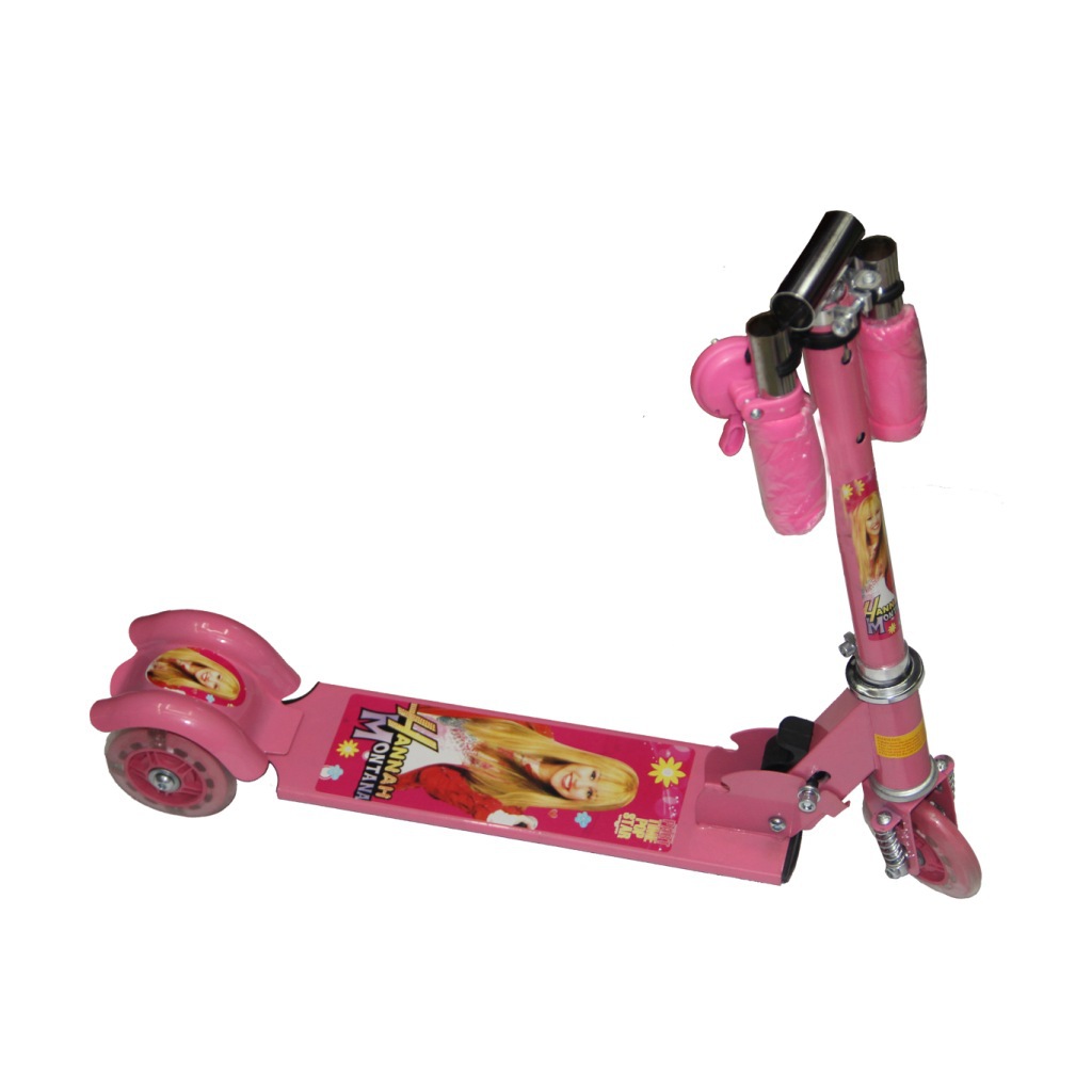 脚踏滑板车 厂家批发 包边全铁3轮 PVC带灯带减震铃铛