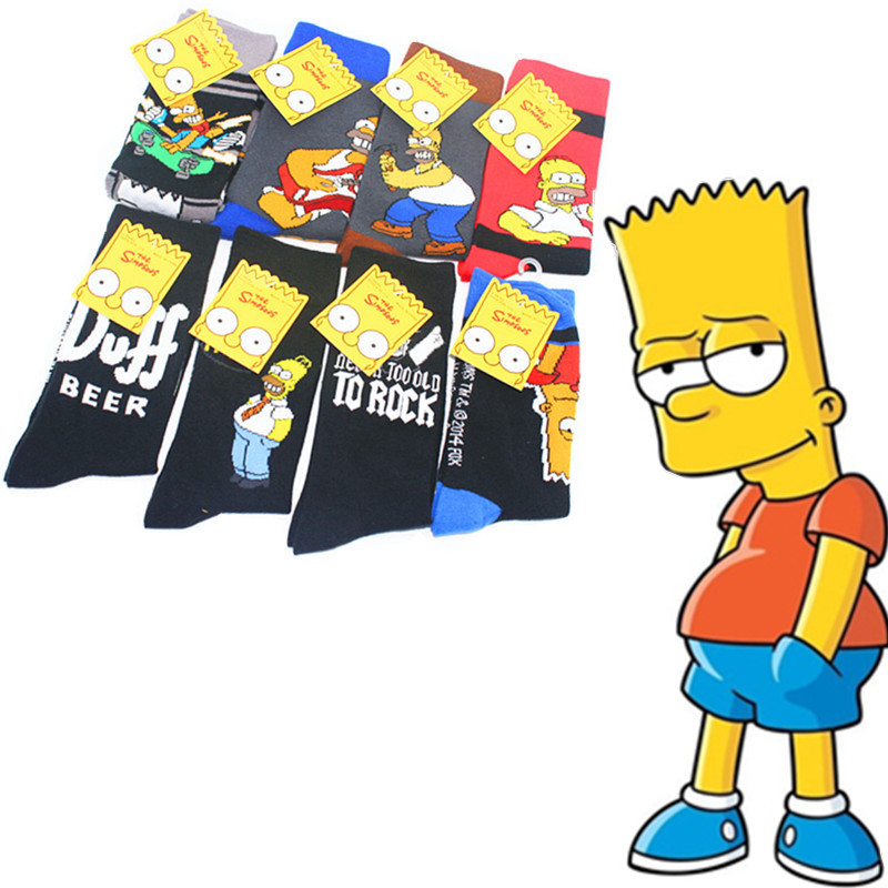 Cotton personalized New Pusen mid-calf men's socks, anime socks, adult men's socks manufacturer, trendy men's cotton cartoon socks