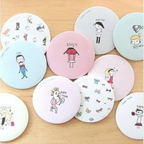 Portable Korean version cute tinplate small mirror small round mirror mirror