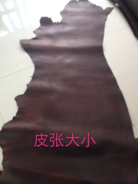 Yiwu genuine leather cowhide top layer wax surface, lychee pattern brown crazy horse oil wax factory direct sales, sample customization Specification image