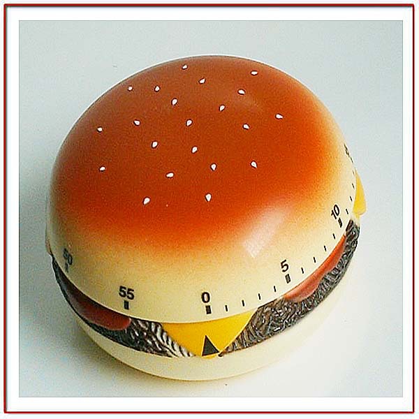 60-minute hamburger mechanical timer * kitchen reminder * reverse timer alarm clock details Picture