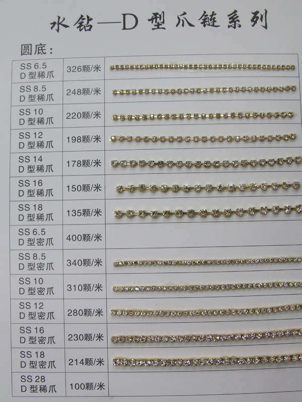 Factory direct sales of DIY claw drill clothing accessories in all models and specifications of double-ear D-shaped claw chain anti-hook water drill chain with sparse density Application Scenario