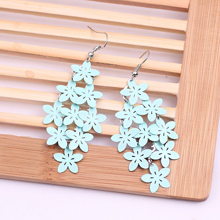 New fashionable and fresh floral color-blocking earrings and pendants, multi-layered eco-friendly tassel earrings and other DIY accessories Specification image