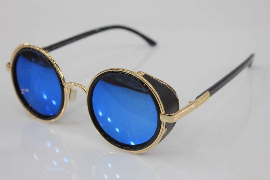 TELAM眼镜明星款太阳镜金属框复古墨镜 欧美太子镜圆形太阳眼镜潮