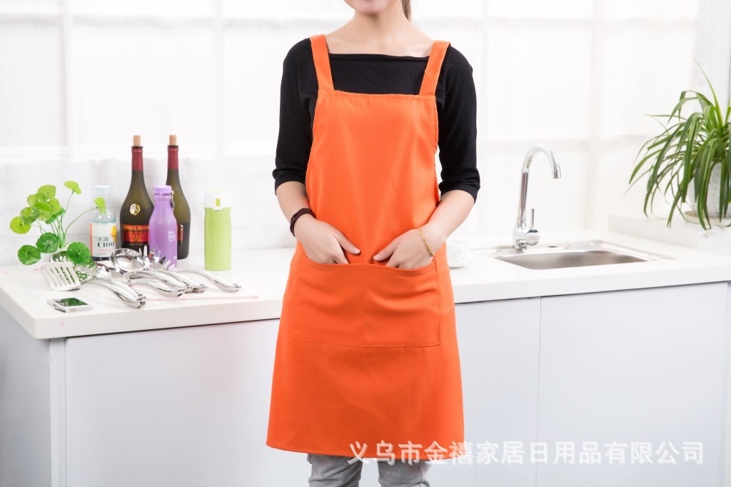 定做韩版可爱工作围裙、定制logo、工作服围裙、广告围裙    