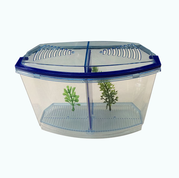 Wholesale supply of plastic fish tanks, betta cups, double-tank betta boxes, hatching boxes, and small pet turtle tanks