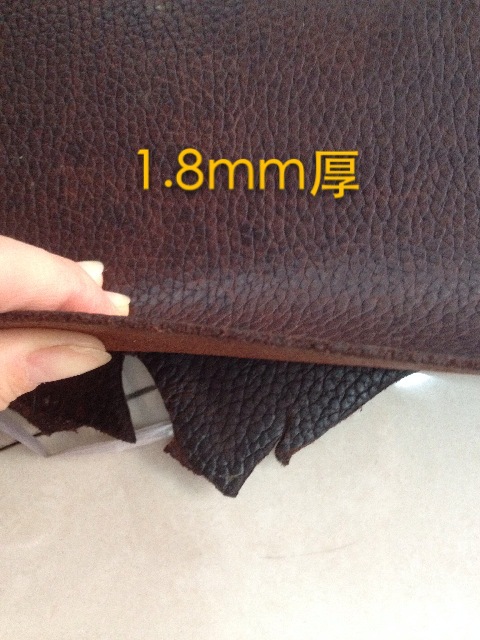Yiwu genuine leather cowhide top layer wax surface, lychee pattern brown crazy horse oil wax factory direct sales, sample customization details Picture