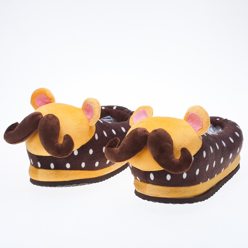 Winter new lovers with thick expression home warm cotton slippers Celorino velvet parent-child indoor cotton slippers details Picture