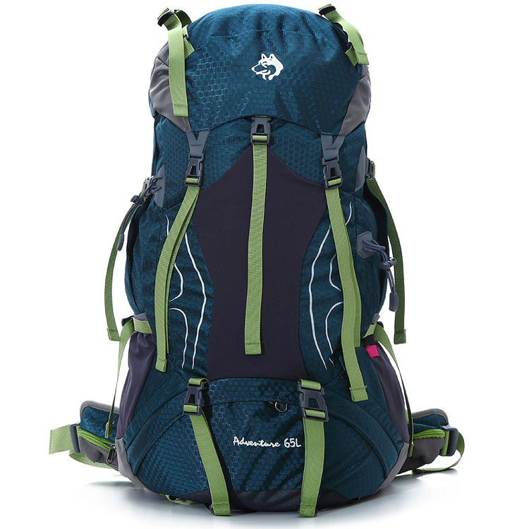 Foreign trade exclusive sled dog outdoor hiking bags, large-capacity long-distance travel bags, 65L outdoor camping supplies manufacturer details Picture