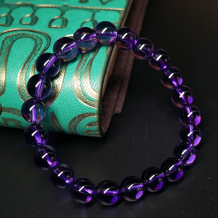 [Qiu's jewelry] Natural amethyst bracelet Amethyst jewelry 6-10MM high penetration hot selling model