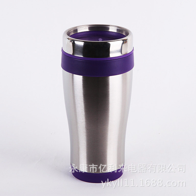 不锈钢塑料双层便携式咖啡杯出口美国源头厂家生产汽车杯详情图4