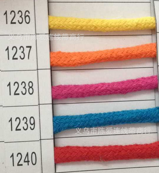 5mm彩色圆形实心棉绳服装收纳包芯棉腰绳收纳15色布袋帽抽绳