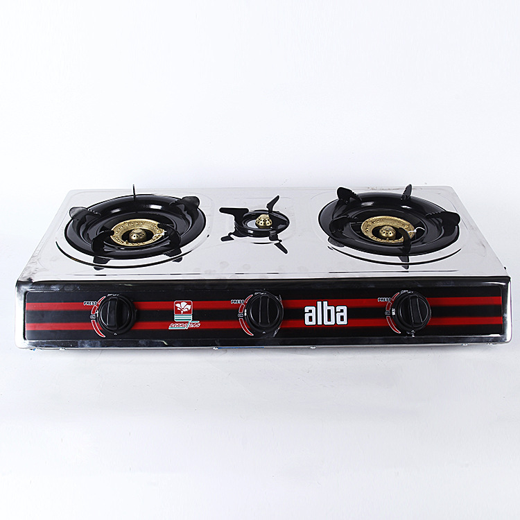 National joint warranty gas stove table gas stove liquefied gas stove embedded double stove stainless steel ordinary small three stove details Picture