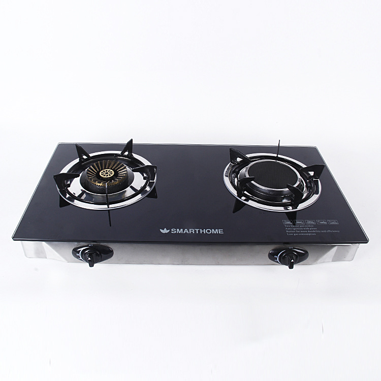 Manufacturers wholesale tempered glass embedded dual-use energy-saving liquefied natural gas infrared ultra-thin glass double stove full figure