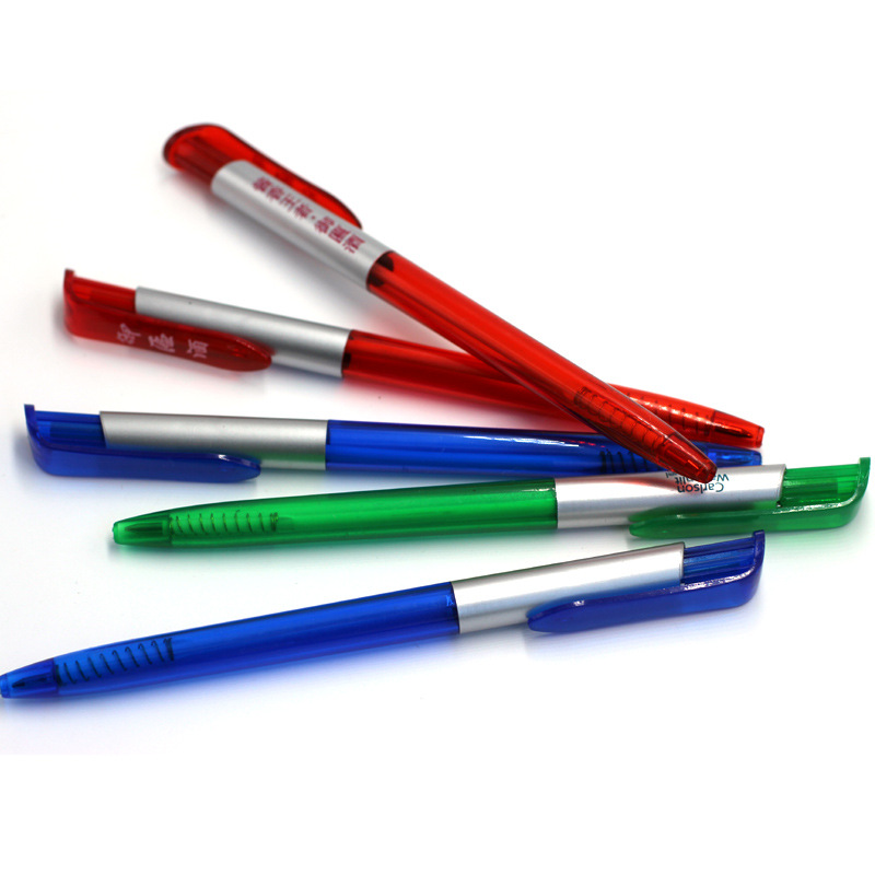 简易按动圆珠笔批发、广告笔定制、油笔订做圆珠笔可印LOGO图