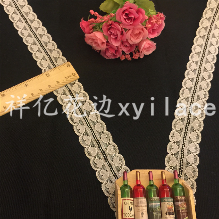 Factory direct sales of non-elastic lace, diy handmade clothing accessories, heart-shaped lace, double-sided details Picture