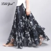 New Spring and summer women's dress: Fairy fashion printed chiffon MIDI skirt, large size, elastic waist, large swing MIDI skirt Application Scenario