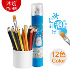 沐绘803-12彩色铅笔12色水溶性 彩铅 秘密花园儿童涂鸦彩铅批发