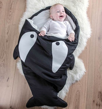 加厚里外纯棉婴儿鲨鱼睡袋 小孩婴幼儿童睡袋宝宝防踢被子