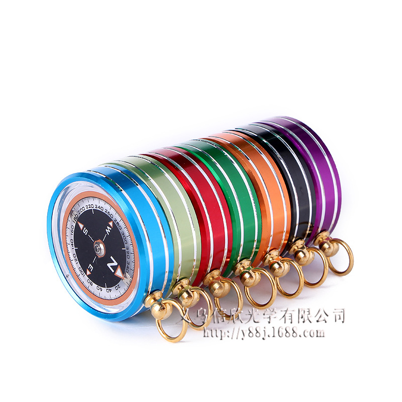 Outdoor metal compass, new creative candy-colored seven-color aluminum alloy compass, wholesale compass Specification image