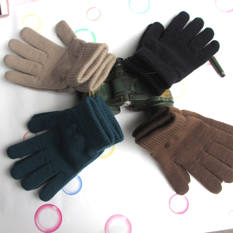 Fabricante guantes calientes al por mayor invierno engrosado y fleece elástico punto cinco dedos guantes mano hombre mujer guantes Specification image