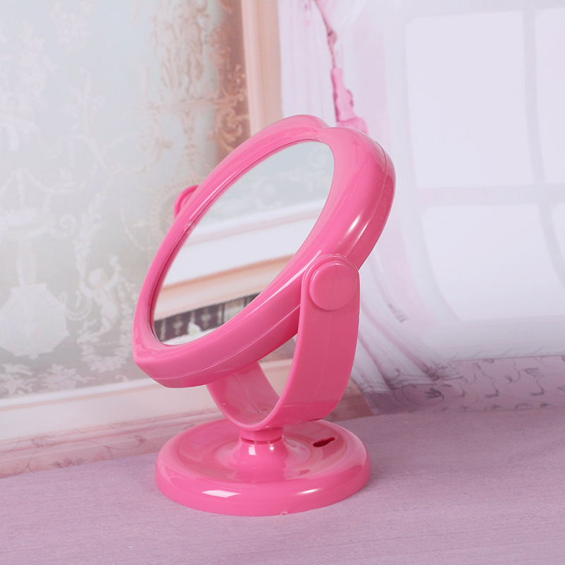 Factory Direct Korean Version Of The Love Type Double-Sided Dressing Mirror Plastic Desktop Rotating Makeup Mirror Makeup Mirror Makeup Mirror Specification drawing