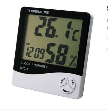 HTC-1大屏幕家用温度计温湿度计高精度室内电子温度计带电子闹钟详情图3