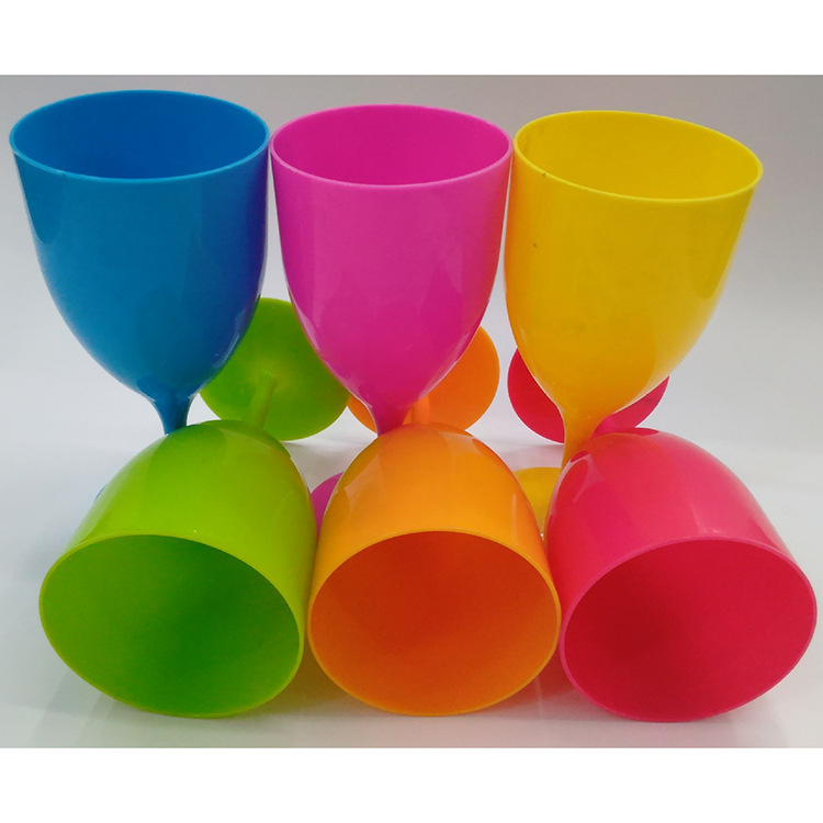 Factory direct sales of foreign trade highball glasses, plastic PP red wine glasses, transparent highball glasses, solid color red wine glasses wholesale Item Picture