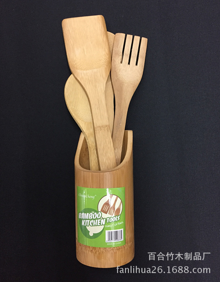 Bamboo Canister Set (Bamboo Canister 5-Piece Opp Bag) Bamboo Kitchen Utensils Bamboo Tableware Kitchenware Specification drawing