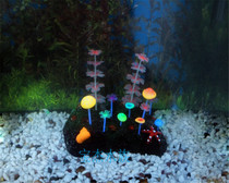 Fish tank landscape glow-in-the-dark simulation aquatic grass wholesale aquarium mini grass purple lotus leaf