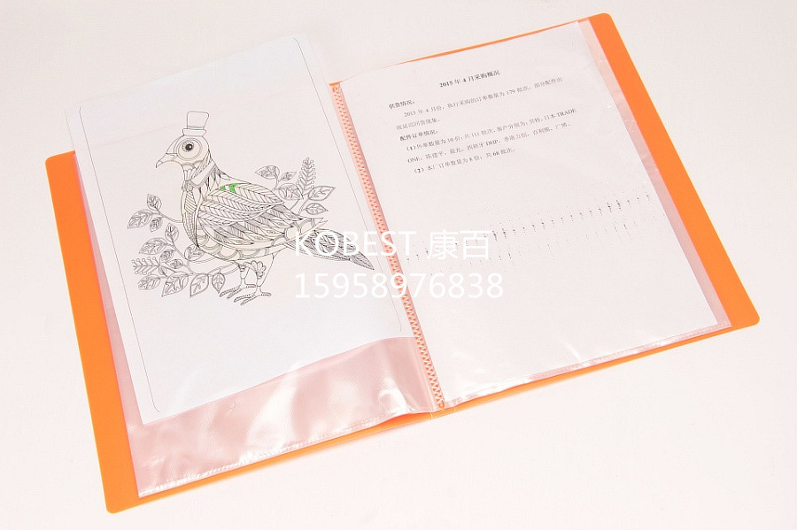 Hot-selling Kangbai Colorful A4 document book with box, 80-page, 100-page insert folder, Folder A2610 Specification image