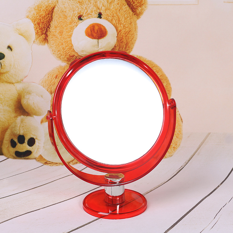 Supply Creative Transparent Oval Double-Sided Desk Mirror Colorful Desktop Makeup Mirror Dressing Small Mirror Supply Wholesale Makeup Mirror Makeup Mirror details Picture