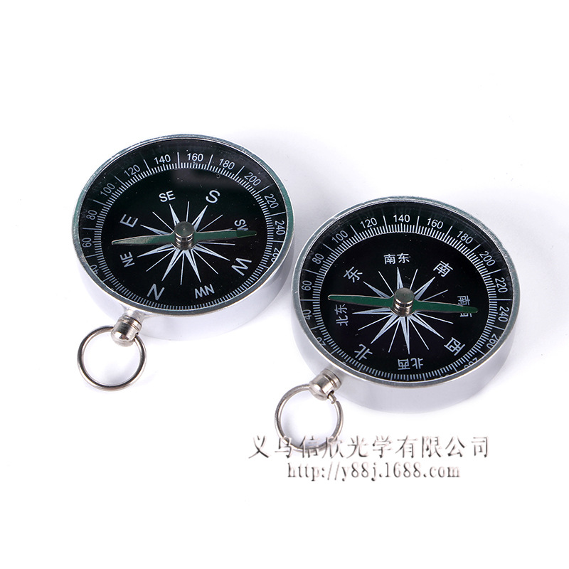 We produce and wholesale mini portable compasses, camping and outdoor compass, aluminum alloy metal compass G44-2