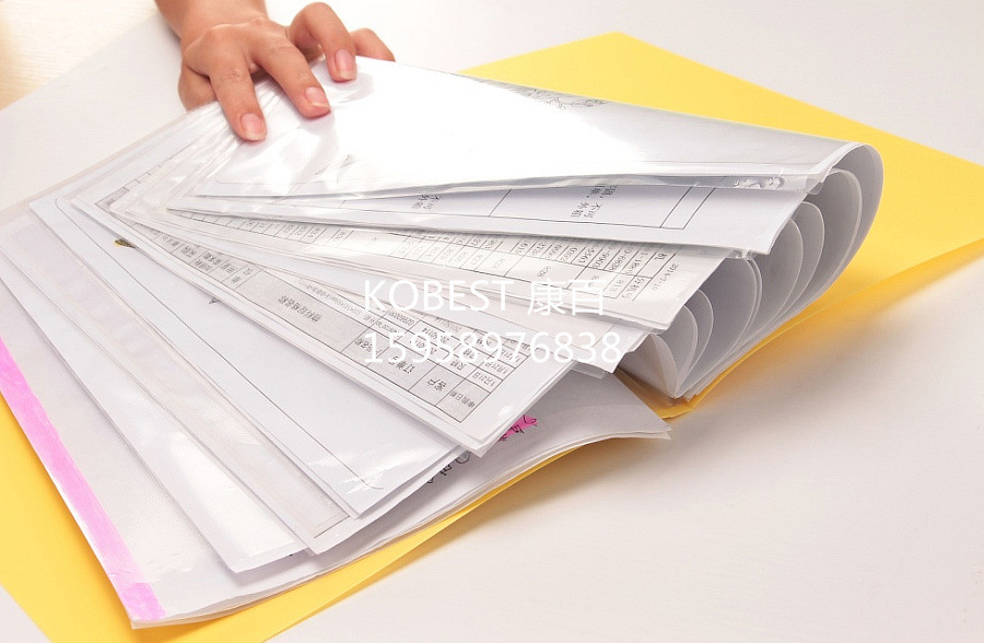 Kangbai Xuancai A4 Document book, 40 pages, insert file bag, pp folder, transparent inner page A2604 details Picture