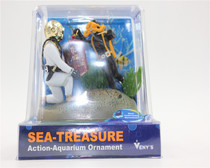 Fish tank aquarium landscape decoration frogman raiders pneumatic decorative landscape decoration diver twin dragon baby box