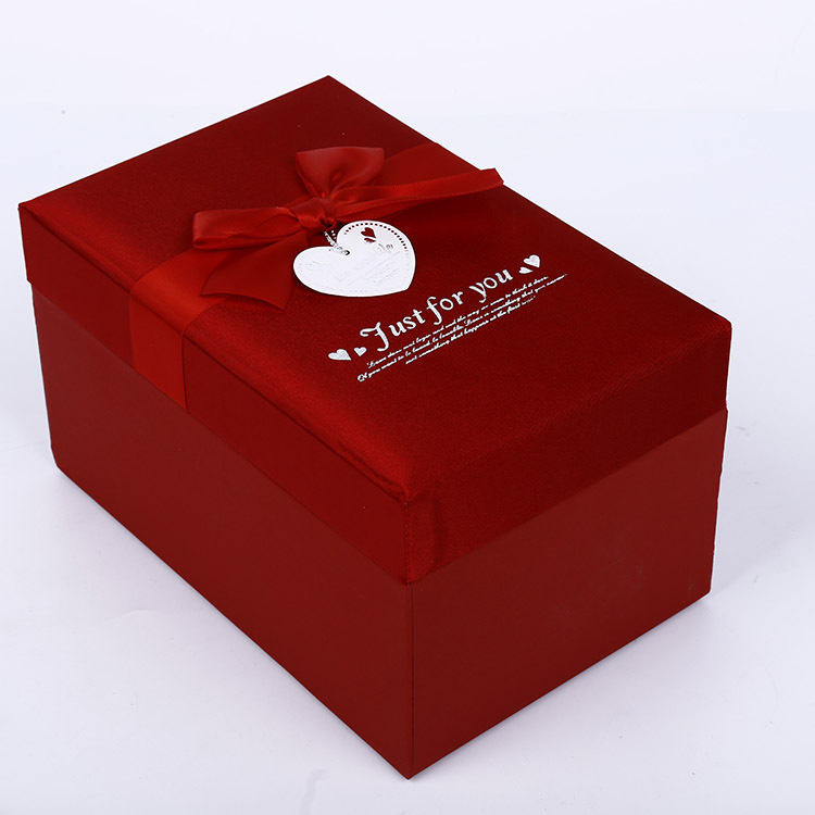 纯色锦缎礼盒深爱系列长方形礼品包装盒 纯色礼品盒 收纳详情图1