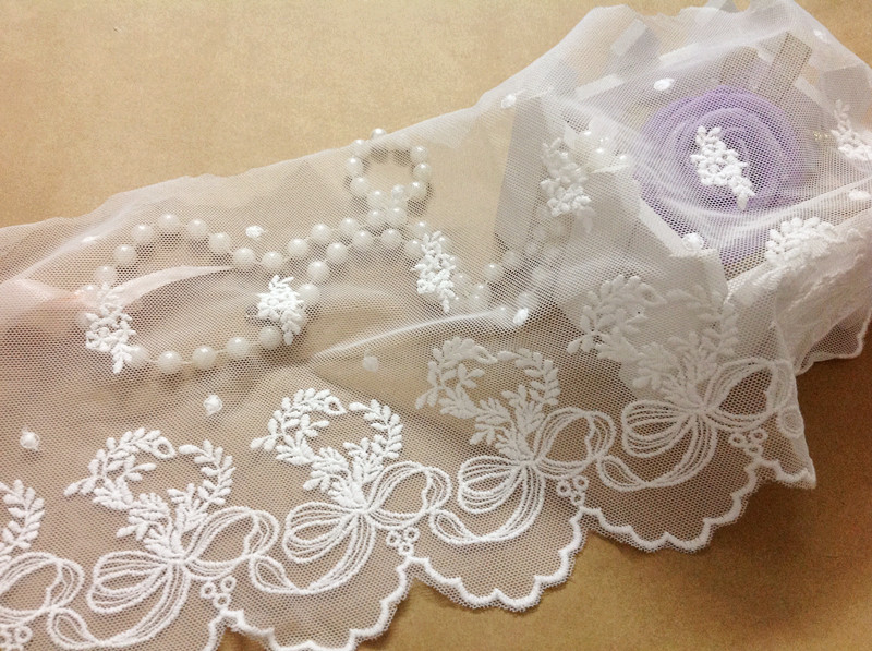 Clothing, home textiles, decoration, curtains, lace, mesh, embroidery, organza, accessories, belts, 21-42.7cm wide lace pic 4