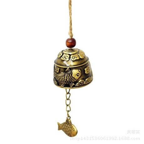 小风铃挂饰 门饰 日式和风金属车挂风铃 创意鱼图案吊饰                                 