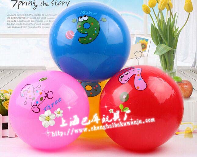 厂家直发22公分贴标球 儿童充气拍拍球波波球 幼儿园皮球玩具图