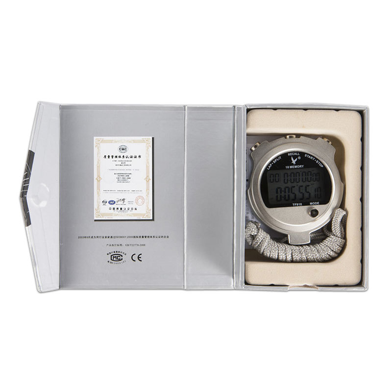 Tianfu Stopwatch TF-810 dual-row 10-channel stopwatch metal timer multi-functional electronic stopwatch metal timer Specification image