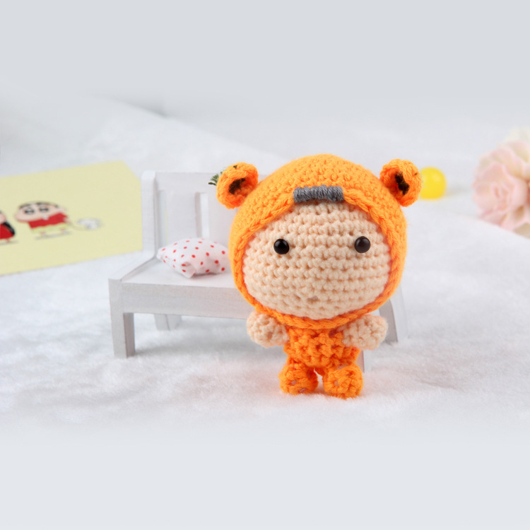 Factory crochet dolls, knitted woolen yarn, little monkey DIY handicraft material kits in stock for wholesale