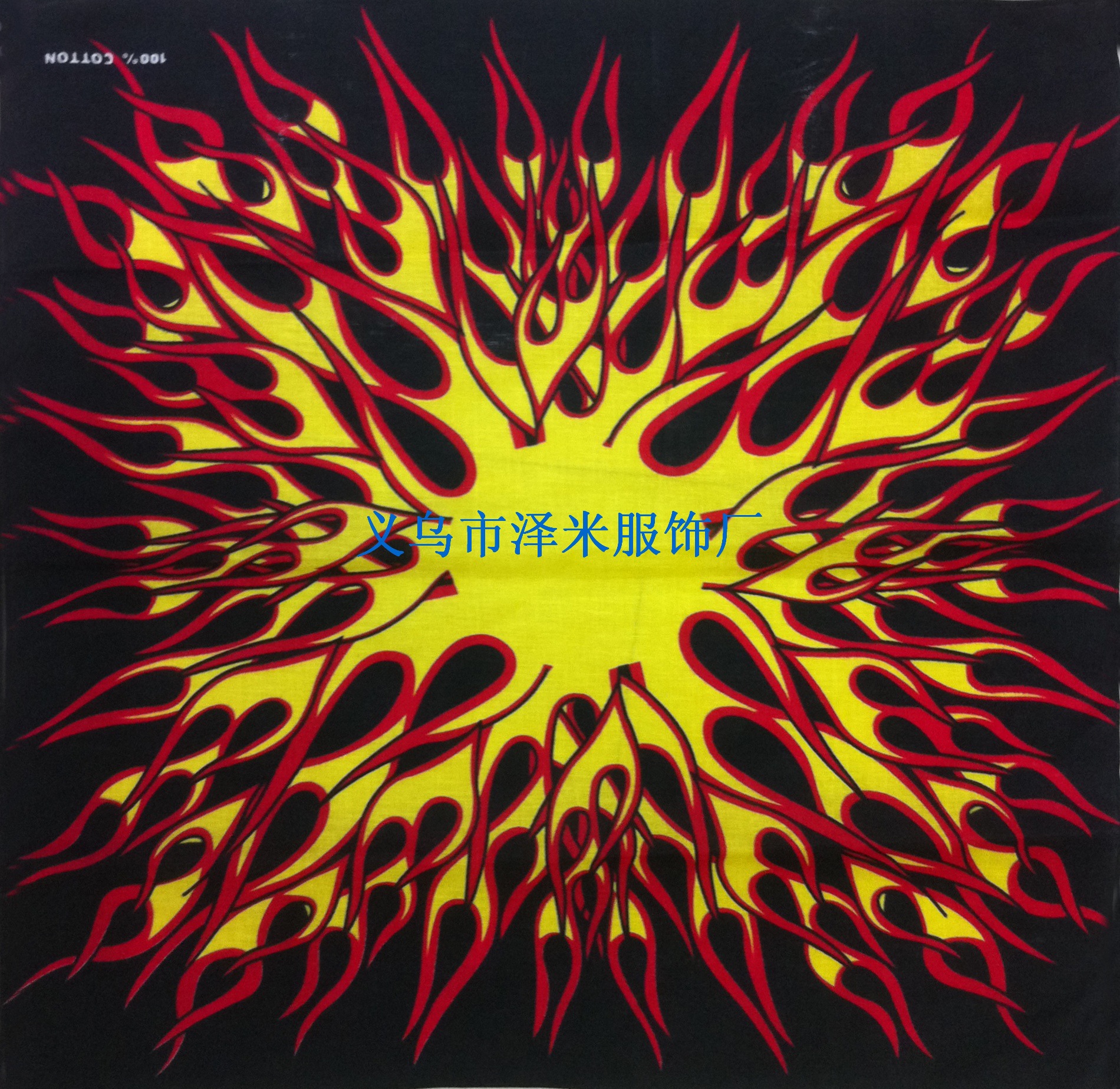 Factory direct sales of trendy cycling headscarves, big flame Korean outdoor sports hiphop square scarves in stock pic 1