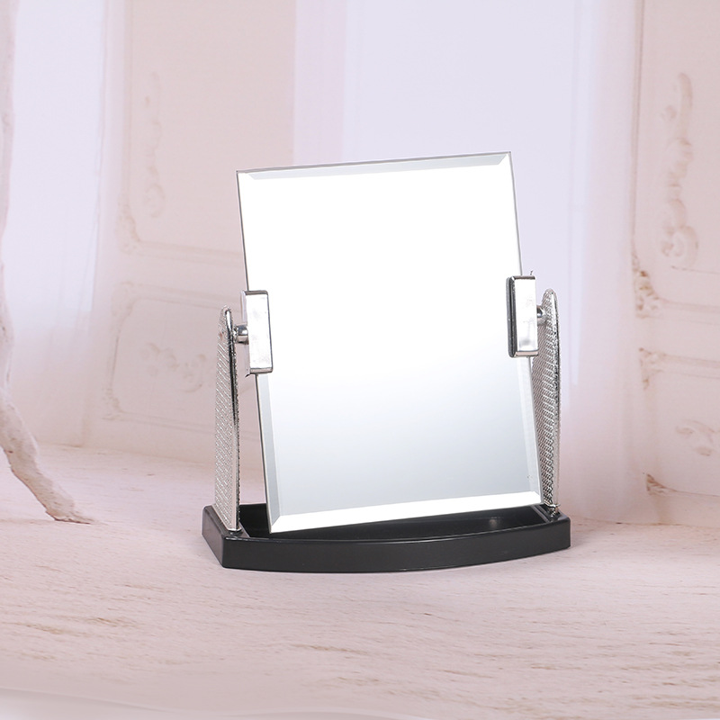 Factory Direct Sales Simple Fashion Single Dressing Mirror Silver Rotating Table Makeup Mirror Supply Wholesale Makeup Mirror Makeup Mirror details Picture