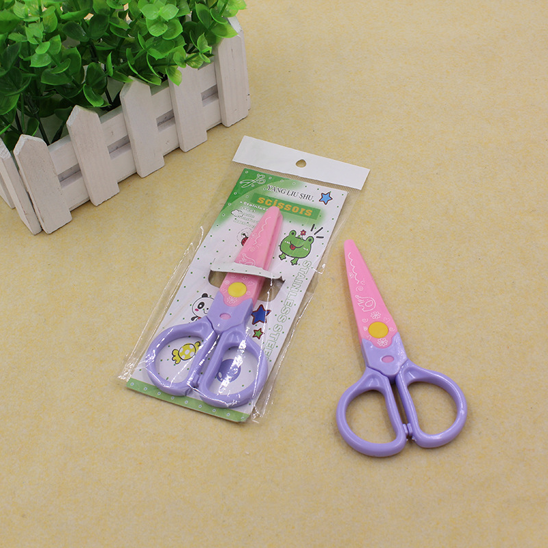 儿童学生剪刀/全塑料花边剪/文具手工剪刀产品图