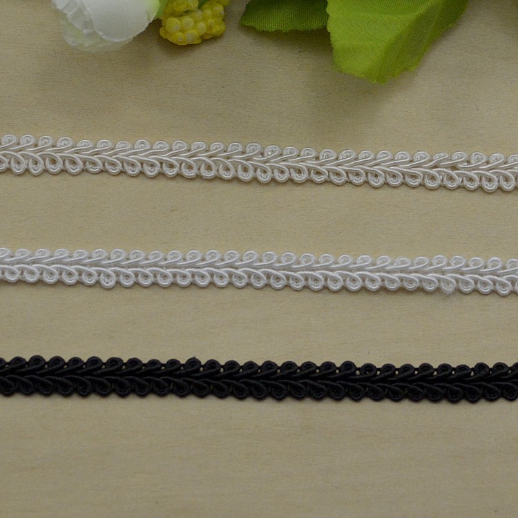 配料特种织带曲边织边带  蜈蚣花边0.7-0.8CM蜈蚣带织带边详情图3