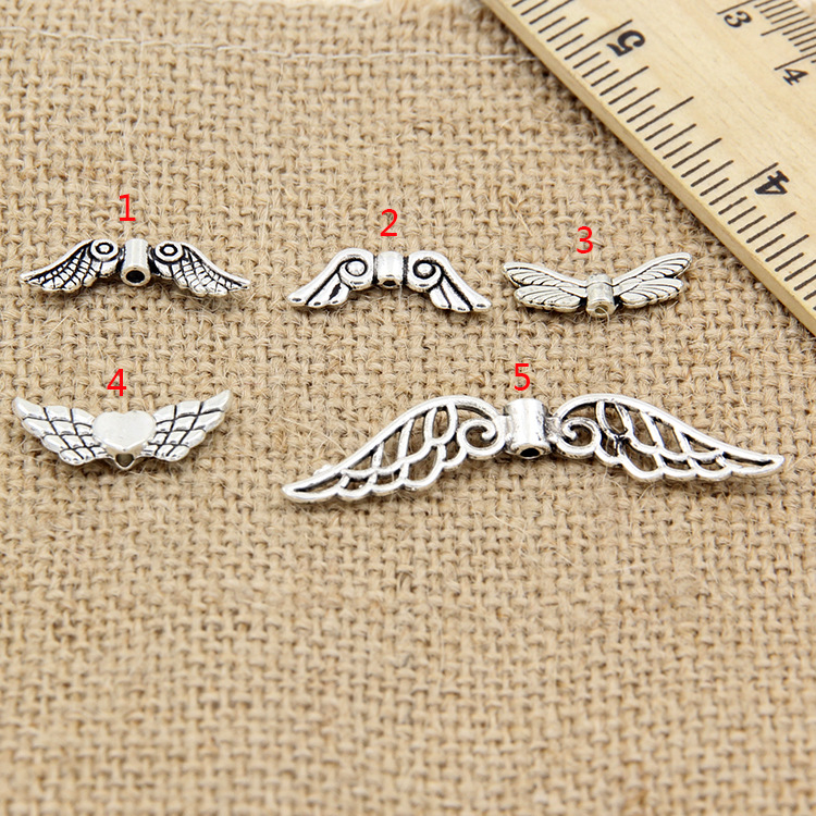 DIY jewelry accessory manufacturer wholesale imitation silver alloy angel wings
