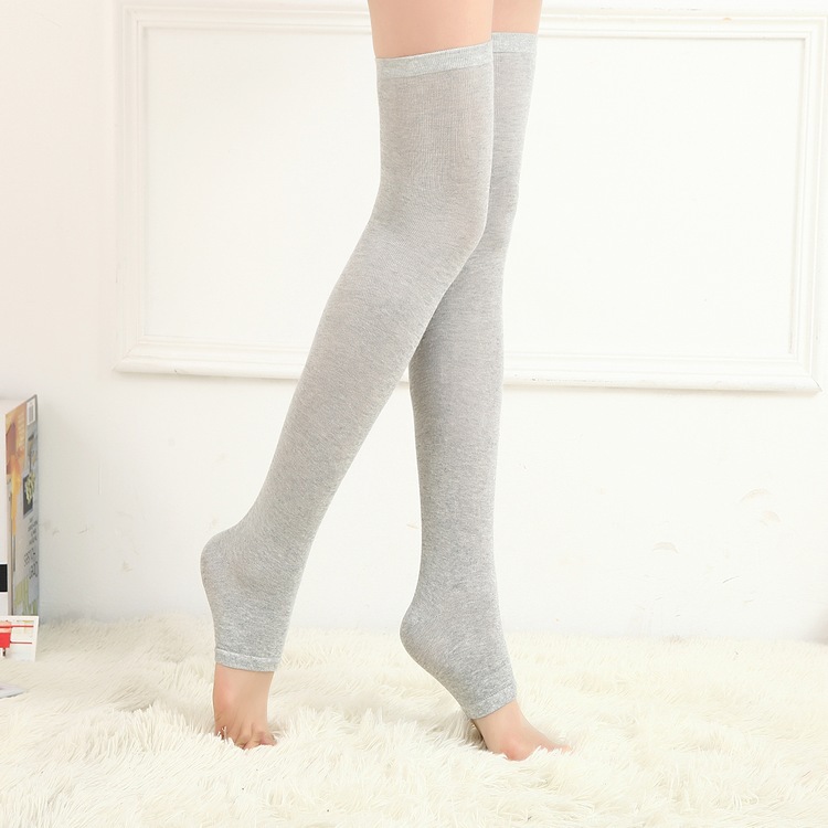 Spring and summer silicone anti-slip foot socks, thin yoga socks, cycling knee-high socks, women's long socks, knee and leg guards